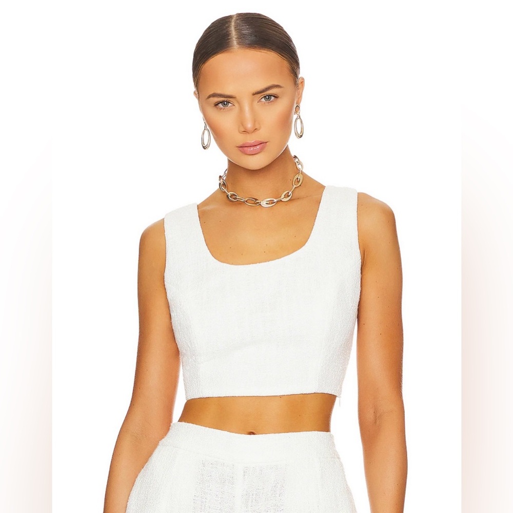 Central Park West Simone Tank in White Size Small